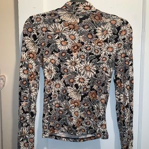 Floral Mock-neck